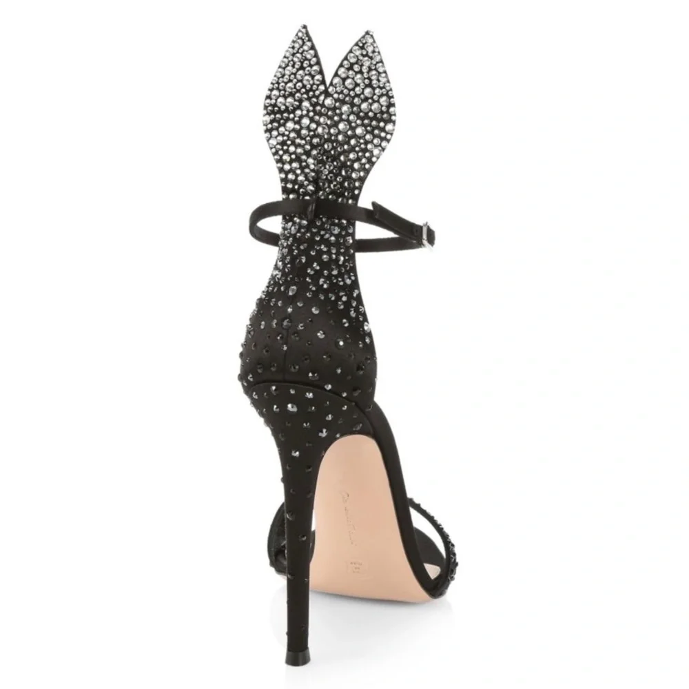 Gianvito Rossi Natalia Crystal Embellished High Heel Sandals 38  ( US7 / US8 )